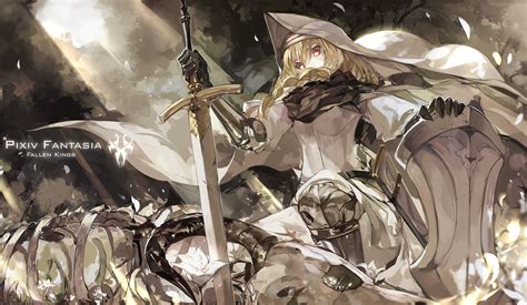 Wallpaper Fantasy Art Anime Girls Knight Armor