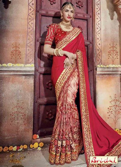 Red And Golden Saree Design For Wedding In 2018 Fashioneven