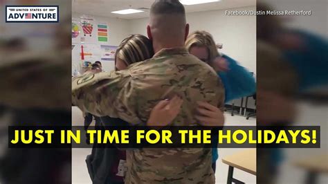 military dad surprises his two daughters at school