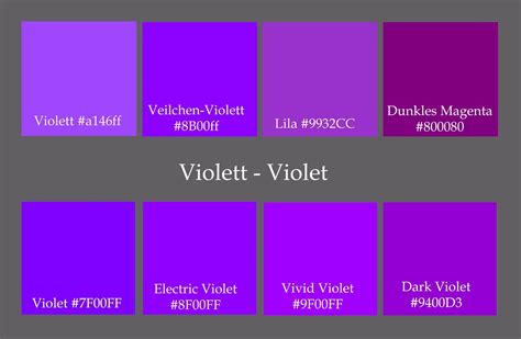 Shades Of Purple Chart Pantone Color Chart Purple Color Palettes Images