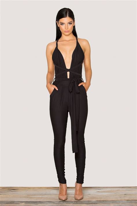 Women S Summer V Neck Backless Jumpsuit With Sashes Fashion Backless