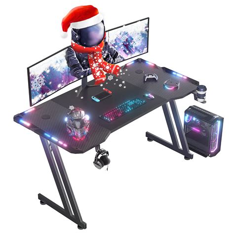 Dlongone Rgb Gaming Desk 120cm Large Gaming Table For Laptop Computer