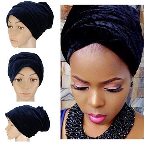 5 Types Women Headwear Velvet Headwrap African Tie Scarf Twist Hairband African Head Wrap For