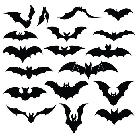 Bat Silhouette Variety Package Includes 18 Vinyl Bat Stickers Bat