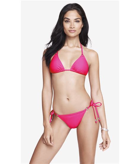 Lyst Express Adjustable Triangle Bikini Swim Top Bright Pink In Pink