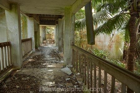 Walkway At Abandoned Sheraton Hotel Rarotonga Cook Islands South Pacific