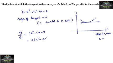Find Points At Which The Tangent To The Curve Y X³ 3x² 9x 7 Is