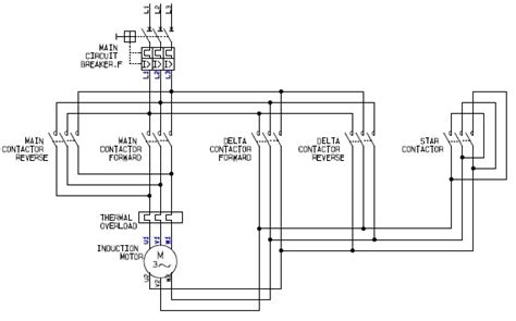 Power Circuit Of A Star Delta Or Wye Delta Forward Reverse Electric Motor Controller A Basic