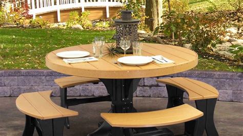 Round Picnic Table With Attached Benches Plans Youtube