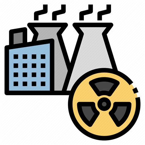 Nuclear Plant Power Cooling Tower Radioactive Icon Download On