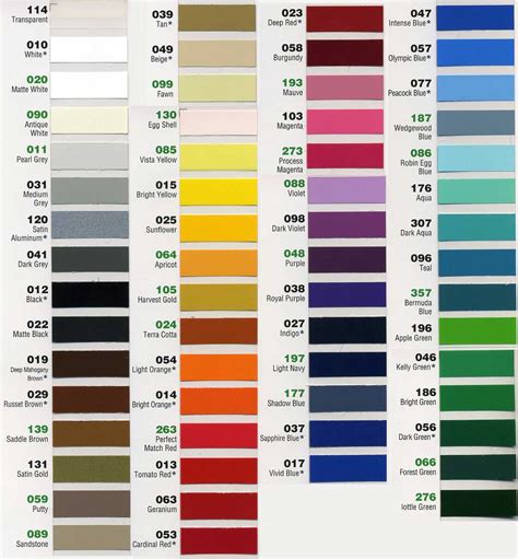 3m Translucent Vinyl Color Chart