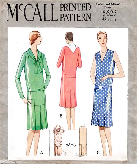 1920s 1928 Flapper Era Day Dress Vintage Sewing Pattern Reproduction