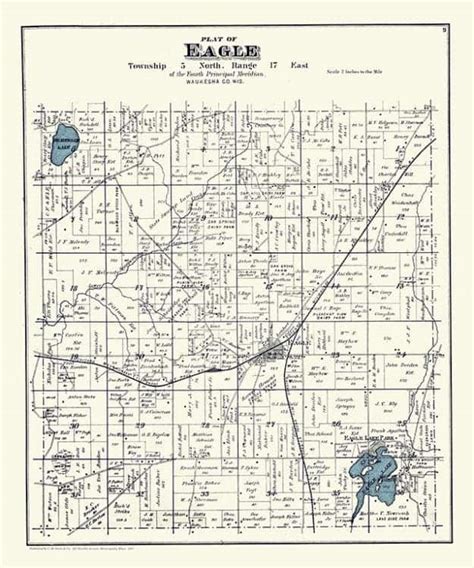 Eagle Township Map 1891 Interior Elements
