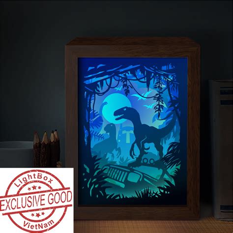 Dinosaur Paper Cut Light Box Template files | Etsy