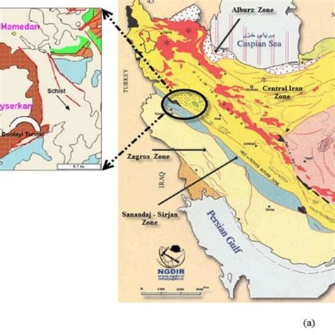 A Geological Map Of Iran Scales And B Geological Map