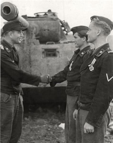 German Panzer Crew Members Awarded Iron Cross Second Class By Their