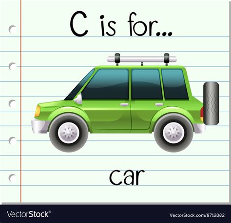 Flashcard Letter C Is For Car Royalty Free Vector Image