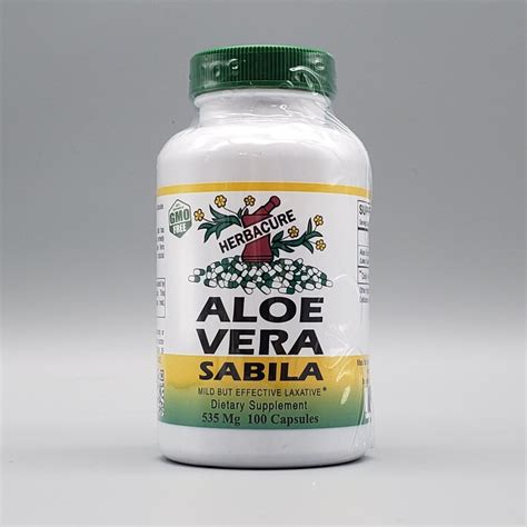 Pastillas De Sábila Aloe Vera 535mg 100 Caps Herbacure