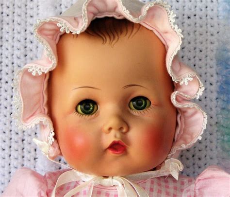 Vintage S Baby Doll Stuffed Vinyl High Color Molded Hair