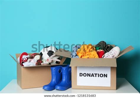 Donation Boxes Clothes Shoes Toys On Stock Photo 1218131683 Shutterstock