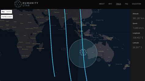 Humanity Star śledź Satelitę Rocket Lab Na Niebie