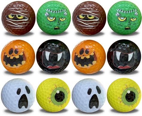 Halloween Golf Balls 12 Pack Novelty Print Golf Balls 6 Assorted