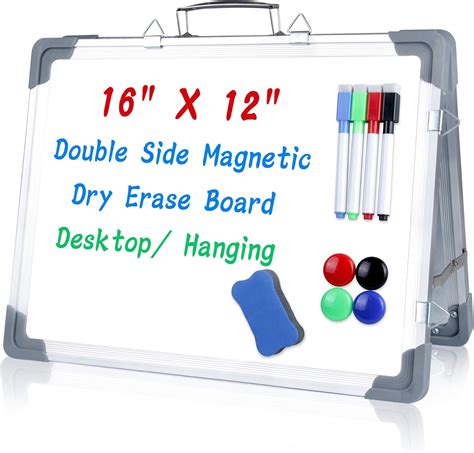 Uquelic Small Dry Erase Board 16 X12 Magnetic Hanging Desktop Whiteboard