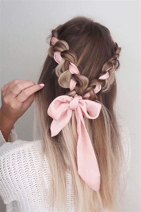 37 Easy Long Hairstyles For Valentines Day Peinados Con Listones
