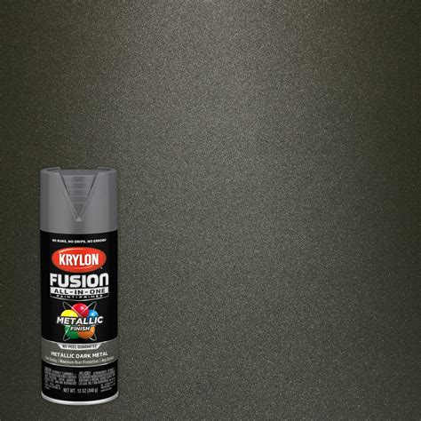 Krylon Fusion All In One Spray Paint Metallic Dark Metal 12 Oz