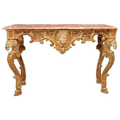 An Italian Baroque Carved Giltwood Console Table For Sale At 1stdibs