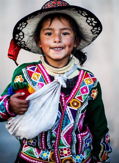 Peruvian Girl In Traditional Dress Cusco Editorial Stock Image Image