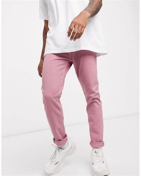 ASOS Skinny Jeans In Pink For Men Lyst