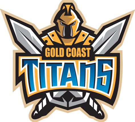 Gold Coast Titans Primary Logo 2007 A Gladiator In Gold With Two