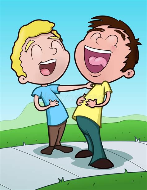 Happy Boys This Is A Vector Illustration Of Two Boys Sharing A Laugh