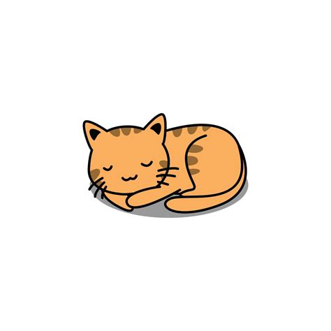 Cute Orange Cat Sleeping Cartoon 2403590 Vector Art At Vecteezy