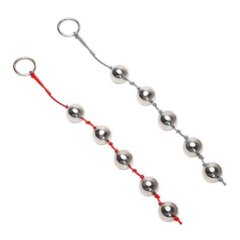 2 Colors String Stainless Steel Anal Beads With Pull Ring Loveplugs