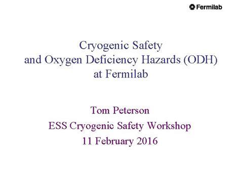 Cryogenic Safety And Oxygen Deficiency Hazards ODH At