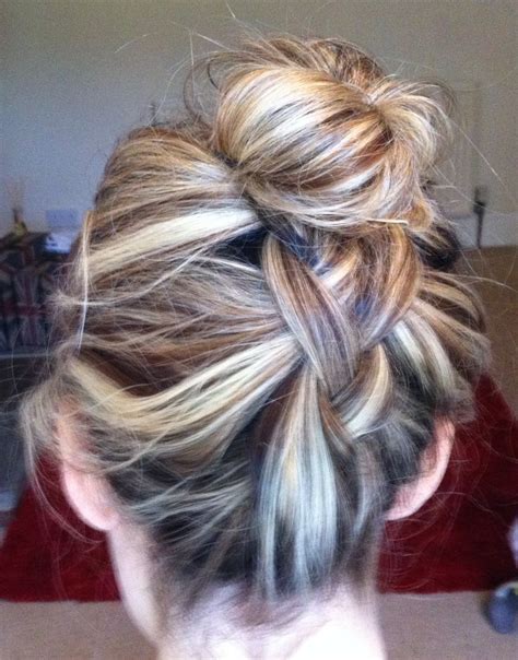 Messy Upside Down Plait With Bun Hair Makeup Hair Long Hair Styles