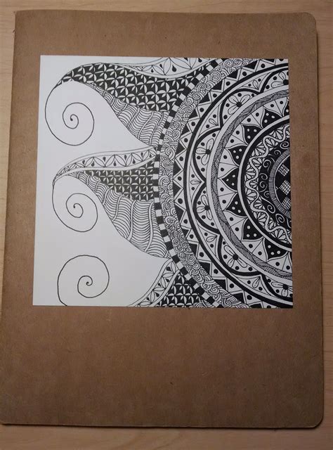 A zentangle's intertwining patterns have a definite flow and rhythm. Zentangle Inspired Art on Strathmore Artist Tile (6 x 6) using Pigma Micron glued to the cover ...