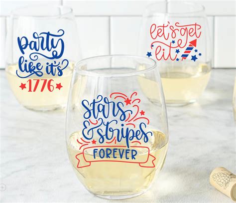 America Wine Glass 4th Of July Wine Glass 4th Of July Celebration Party