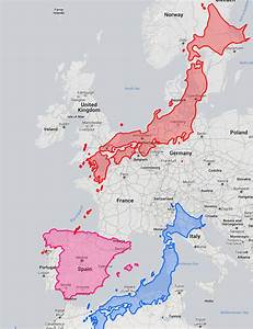Japan How Big In Reality In Comparison To Europe R Europe
