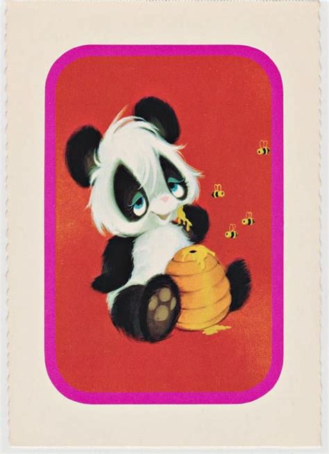 Vintage Hallmark Panda Bear Deckled Edge Postcard Made In Usa Etsy