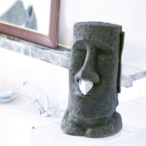 Easter Island Moai Head Tissue Dispenser The Green Head