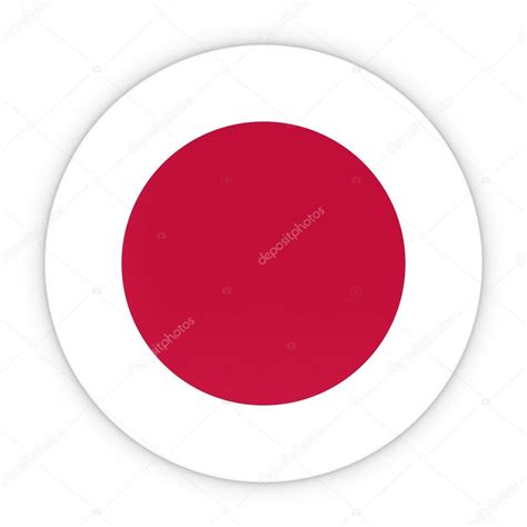 Japanese Flag Button Flag Of Japan Badge 3d Illustration Stock Photo