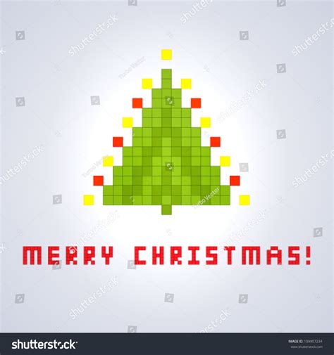 Maybe you would like to learn more about one of these? Christmas Pixel Art Card With Christmas Tree. Vector ...