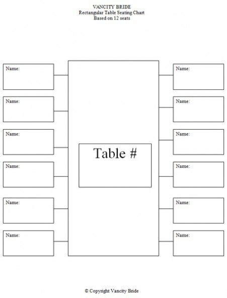 Long Table Seating Seating Plan Template Reception Seating Chart