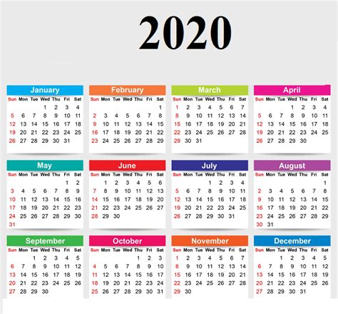 So which of the two calendar templates do you intend to use? 2020 12 Month Single File Calendar Printable Free ...
