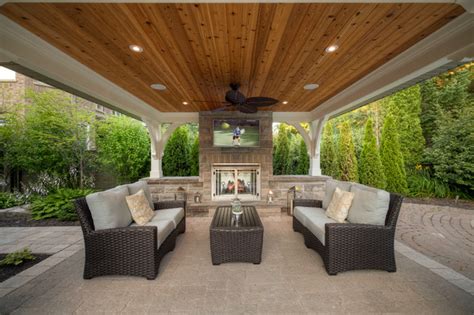 Traditionally, porch ceilings were painted light blue. Riverbank Way Project - Transitional - Patio - Toronto ...