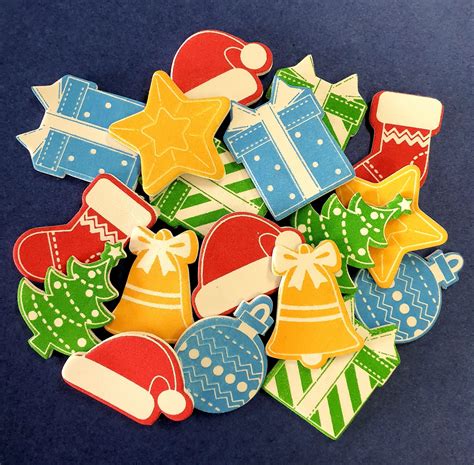 Christmas Foam Shapes Pack Of 100 Inc Tree Stocking Bell