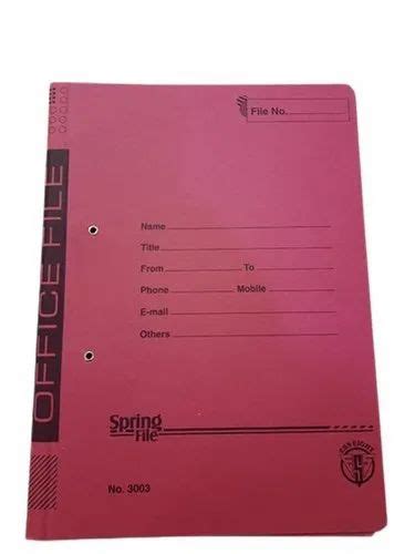Hard Binding Pvc Office Spring File Packaging Type Packet At Rs 1850